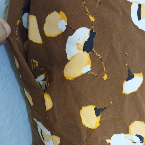 Equipment Floral Mini Dress in‎ Rust and Cream - Picture 6 of 11